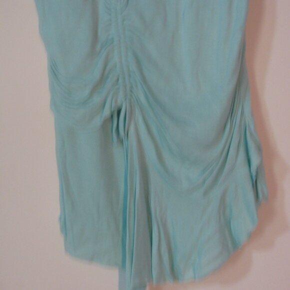 COPY - 2/$15 The Rag Story Top Juniors Small NWOT New Aqua Blue Tank Rouching - Picture 3 of 5